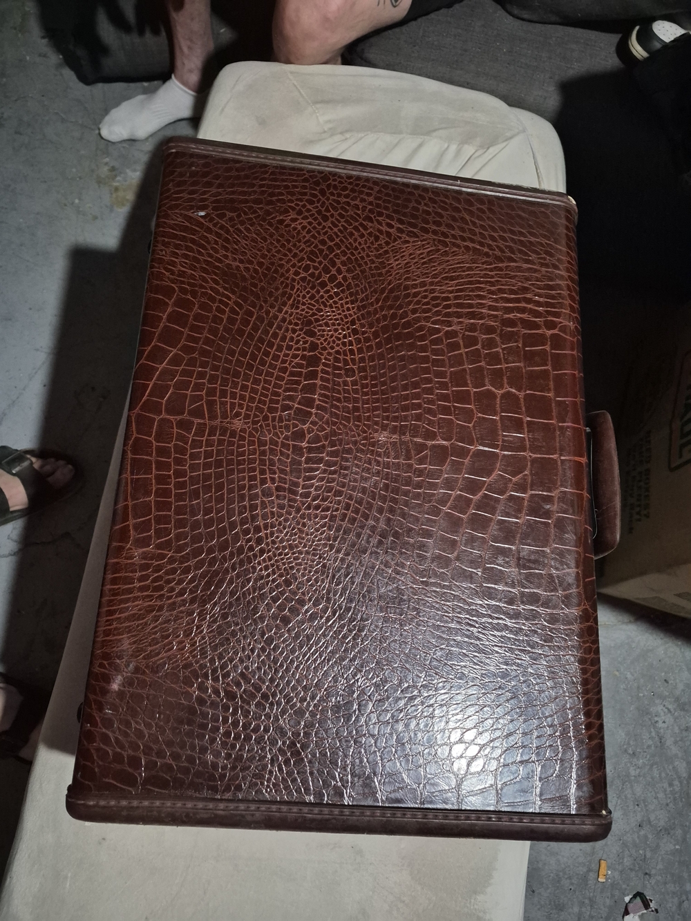 Samsonite Brown Croc-Embossed Leather Briefcase